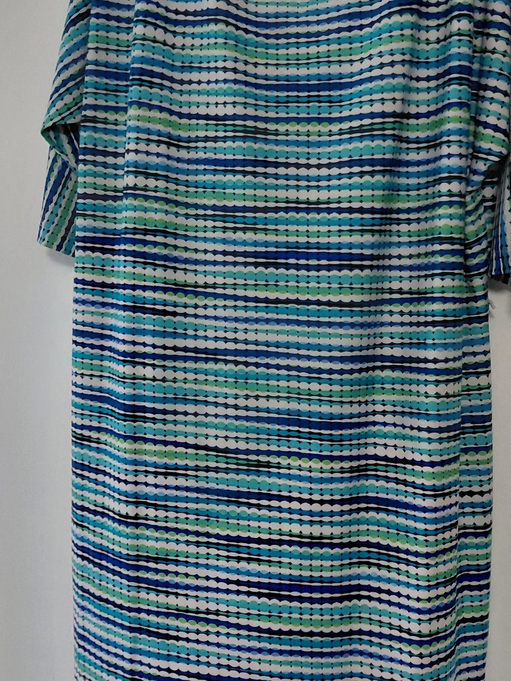 Avenue Blue, Teal & White Striped Dot-Print Dress
